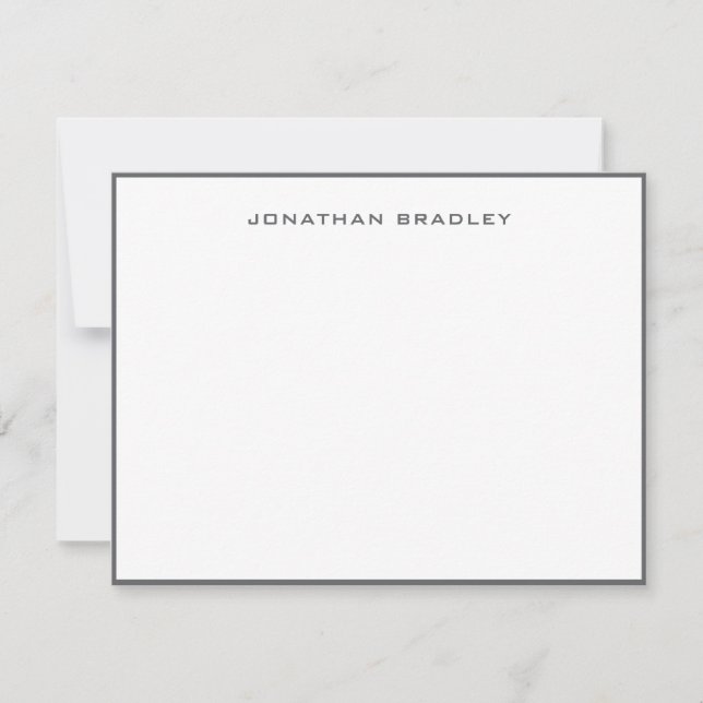 Carte De Correspondance Gris foncé simple bordure professionnel (Devant)