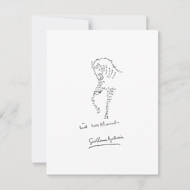 Carte De Correspondance Guillaume Apollinaire, Calligramme Cheval (Devant)
