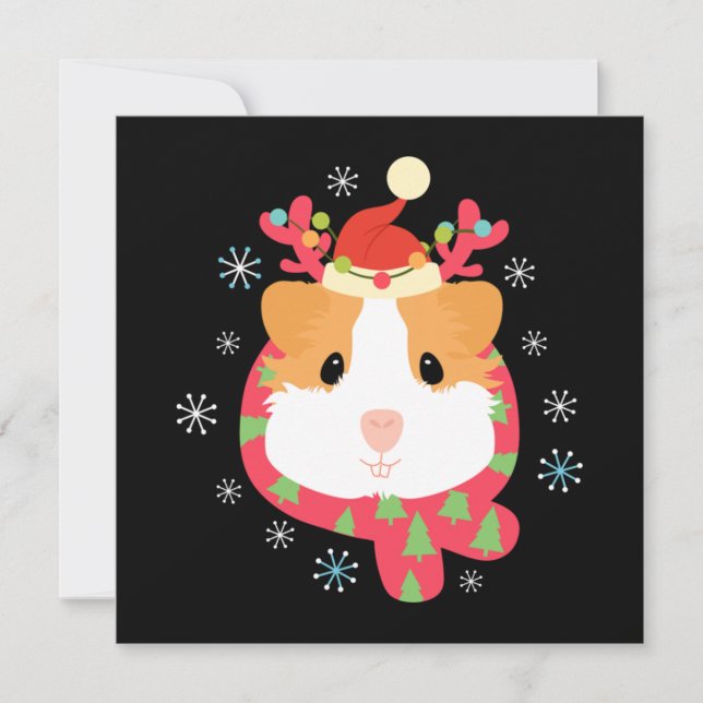 Carte De Correspondance Guinée Cochon renne de Noël (Devant)