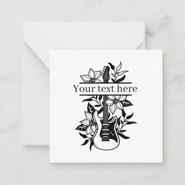 Carte De Correspondance guitare cool ajouter texte fractionné amoureux de  (Devant)