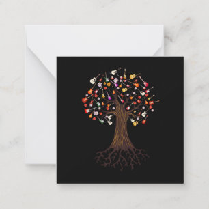 Carte De Correspondance Guitariste Arbre Guitare Anniversaire