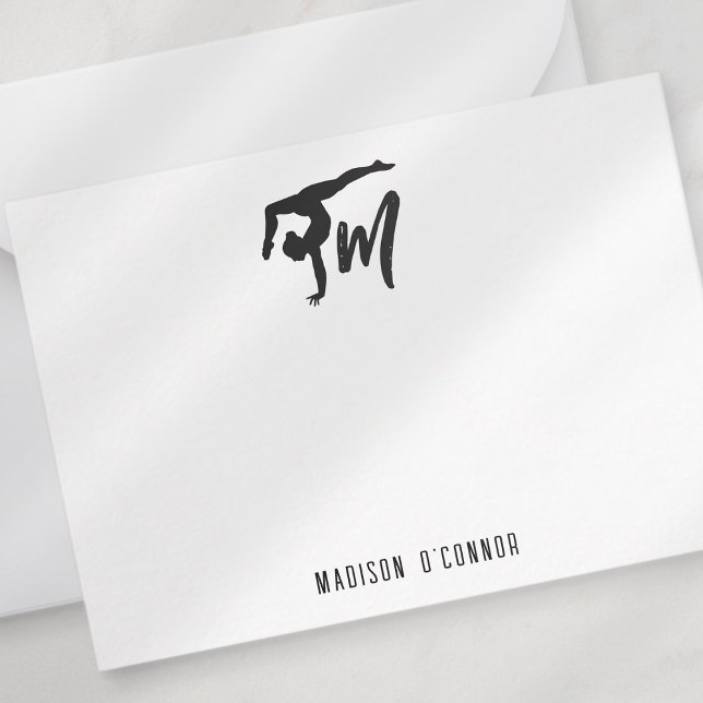 Carte De Correspondance Gymnastique personnalisée Monogramme initial (Créateur téléchargé)