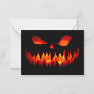 Carte De Correspondance Halloween Citrouille Horreur Éffrayante Orange