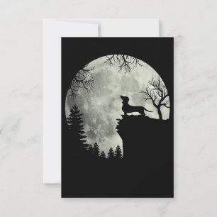 Carte De Correspondance Halloween Dachshund Et Lune