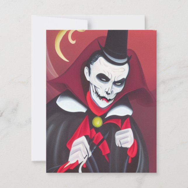 Carte De Correspondance Halloween Dracula (Devant)