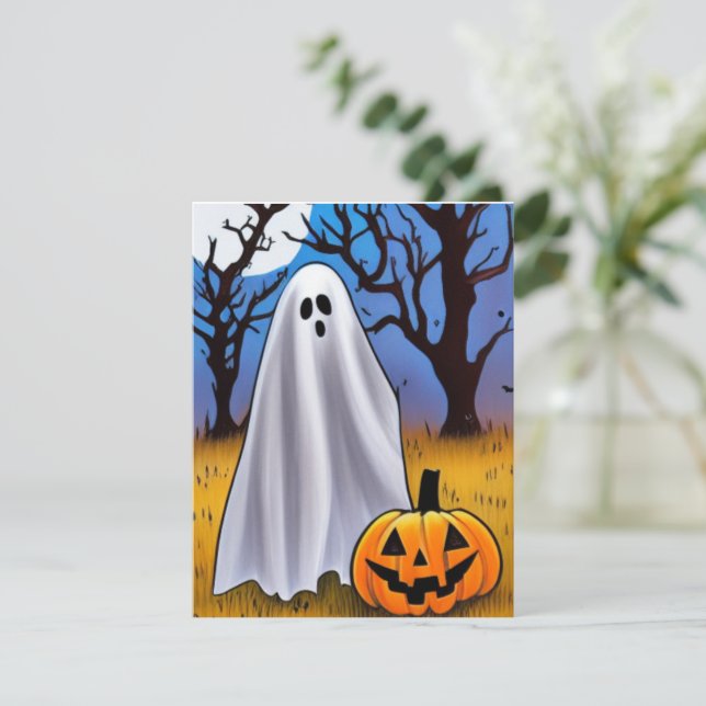 Carte De Correspondance Halloween Ghost (Debout devant)