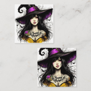 Carte De Correspondance Halloween vient de recevoir Witchier avec 'Happy H