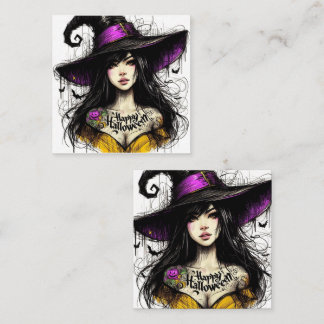 Carte De Correspondance Halloween vient de recevoir Witchier avec 'Happy H