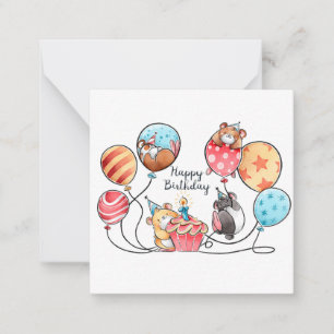 Carte De Correspondance Hamsters d'anniversaire