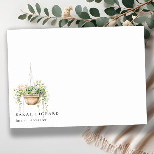 Carte De Correspondance Hanging Floral House Plante Aquarelle Botanique