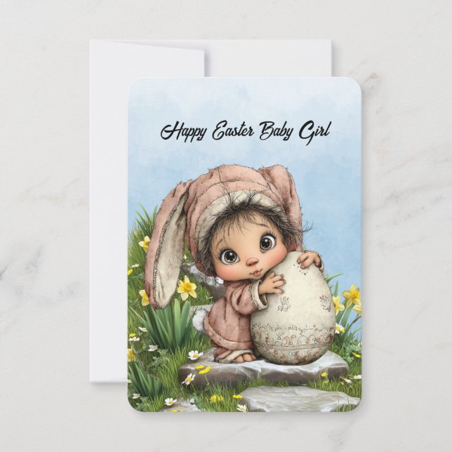 Carte De Correspondance Happy Easter Baby Girl (Devant)