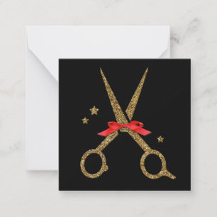 Carte De Correspondance Happy Holidays SALON - Ciseaux de coiffure Note