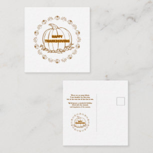 Carte De Correspondance happy thanksgiving