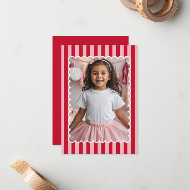 Carte De Correspondance Happy Valentine's Day Custom Photograph Modern (Devant/Arrière en situation)