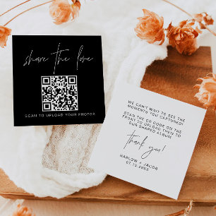 Carte De Correspondance HARLOW Modern Black Partagez les Love QR Code Card