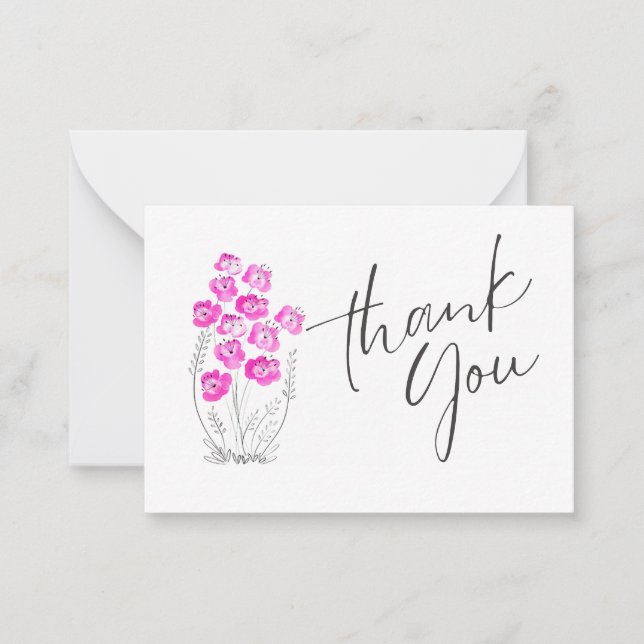 Carte De Correspondance Harmonie Fleur de Cerisier Merci (Devant)