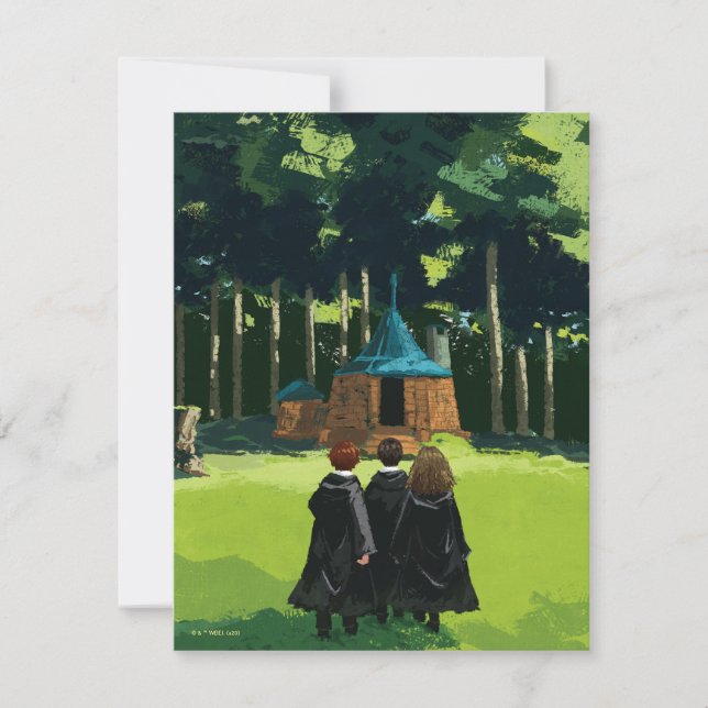 Carte De Correspondance HARRY POTTER™, Ron, & Hermione à Hagrid's Hut (Devant)