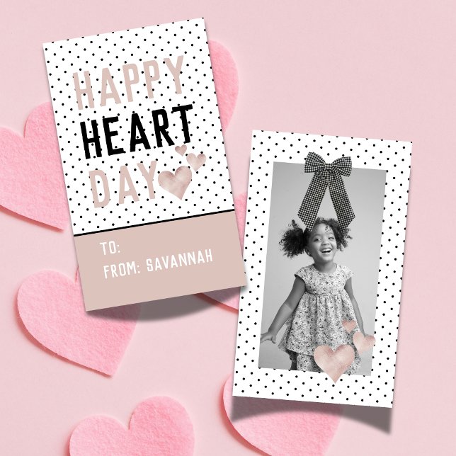 Carte De Correspondance Heart Day Rose Gold Valentines Classroom Card (Heart Day Rose Gold Valentines Classroom Card)