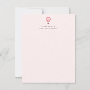 Carte De Correspondance Heart Hot Air Balloon Pastel Purple Baby shower