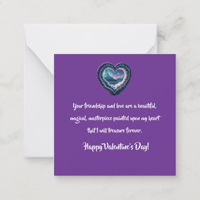 Carte De Correspondance Heart-Shaped Ice Sculpture with Aurora (Dos)