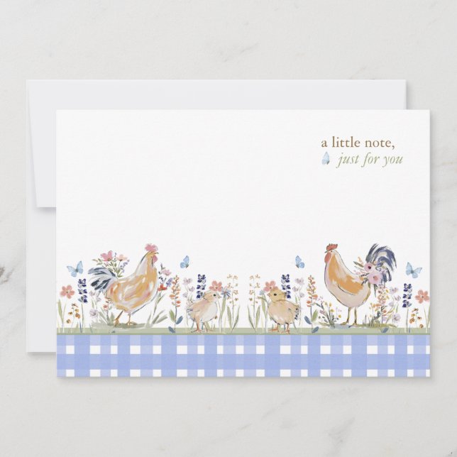 Carte De Correspondance Hearthlight Notes Spring Soft Meadow Gingham (Devant)