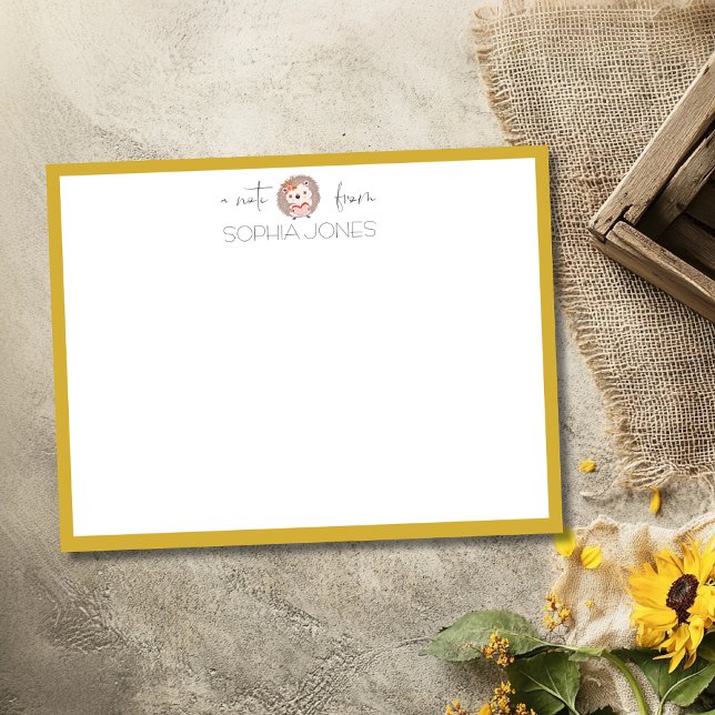 Carte de correspondance hérisson luxe or (Créateur téléchargé)