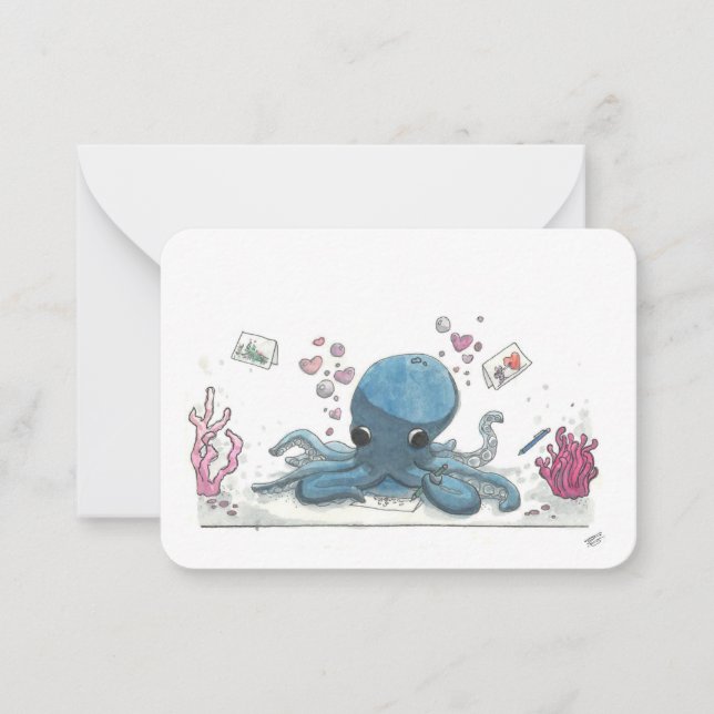 Carte De Correspondance Heureuse Sainte-Valentin par Frankillie : Octopus (Devant)