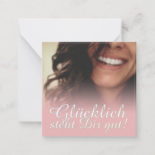 Carte De Correspondance Heureux te va bien ! - Rosé (Devant)
