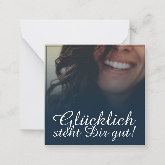 Carte De Correspondance Heureux vous va bien ! - Bleu (Devant)