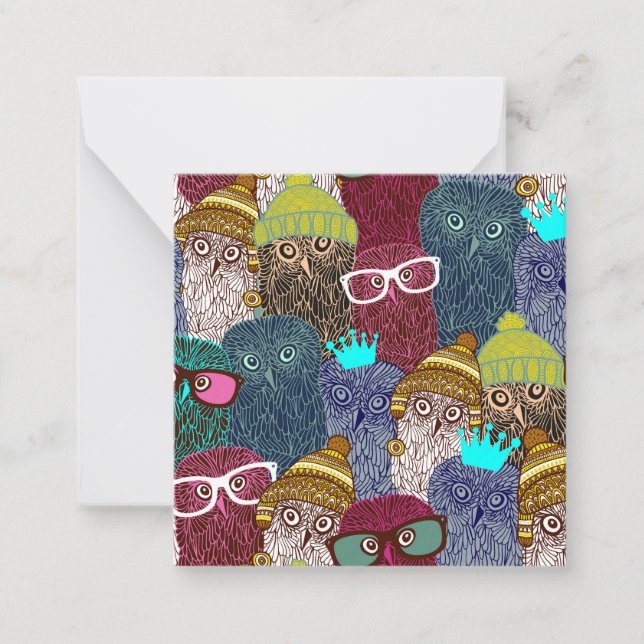 Carte De Correspondance Hibou en couronne (Devant)