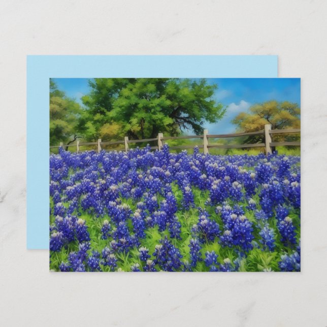 Carte De Correspondance Hill Country Texas Bluebonnet Note Card Set (Devant / Derrière)
