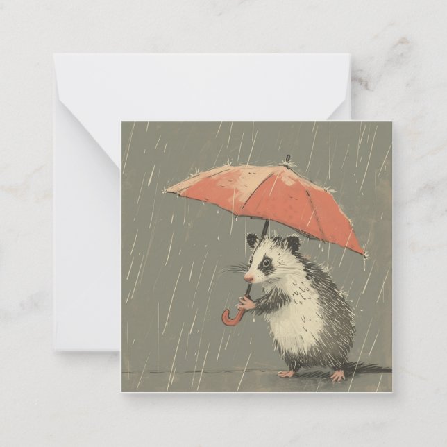 Carte De Correspondance Histoire Raindrops : Unleash Opossum Imagination (Devant)
