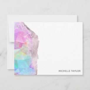 Carte De Correspondance Holographe Opal Iridescente Simple Moderne