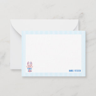 Carte De Correspondance Homard à main mignonne tiré