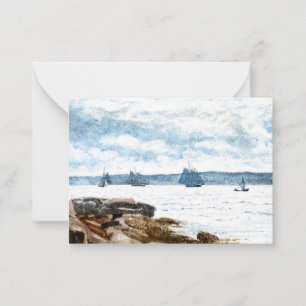 Carte De Correspondance Homer - Bateaux à voile à Gloucester, tableau de 1