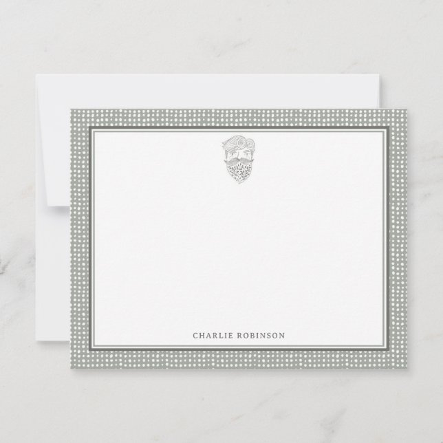 Carte De Correspondance Homme barbu Boho Chic (Devant)