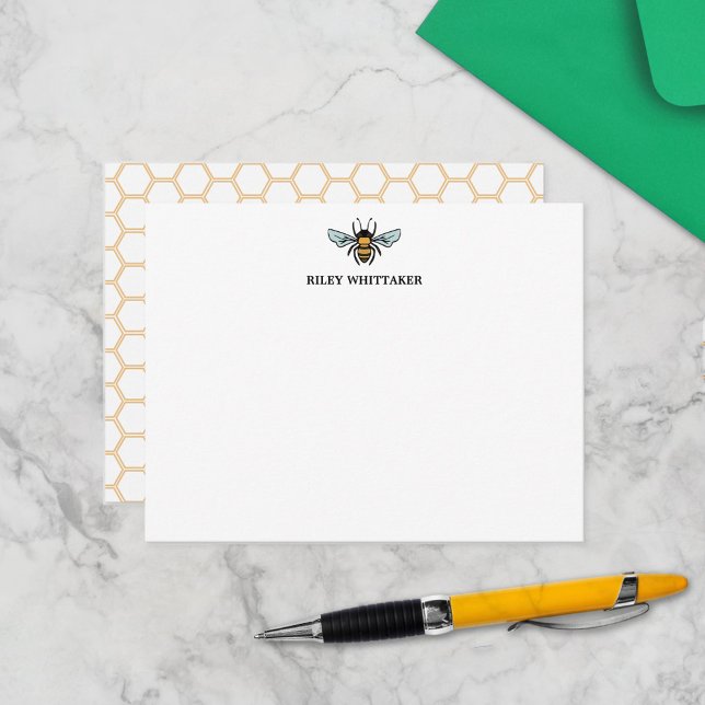 Carte De Correspondance Honey Bee Honeypeb Ajouter Votre Nom (Créateur téléchargé)