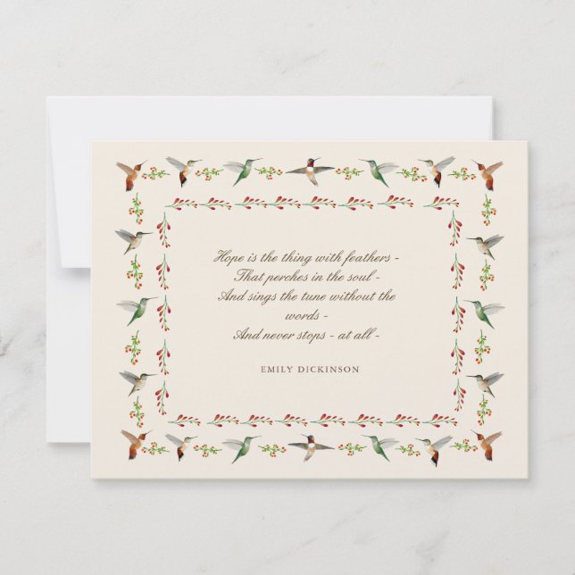 Carte De Correspondance Hope Emily Dickinson (Devant)