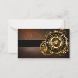 Carte De Correspondance Horloge Steampunk avec des engrenages anciens