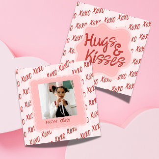Carte De Correspondance Hugs and Kisses Photo Valentine's Classroom Card
