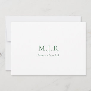 Carte De Correspondance Hunter Green Business Monogramme du bureau de