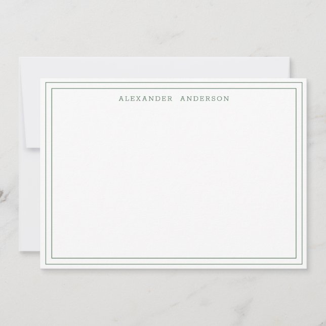 Carte De Correspondance Hunter Green Moderne Professionnel Double Bordure (Devant)