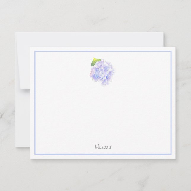 Carte De Correspondance Hydrangea Aquarelle Vignette (Devant)