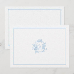 Carte De Correspondance Hydrangea Crest Periwinkle Classic Mariage Couple