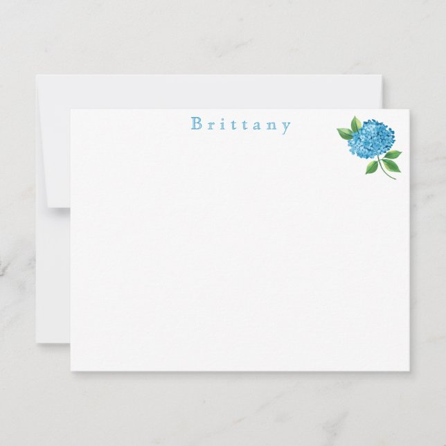 Carte De Correspondance Hydrangea Florale Aquarelle  (Devant)
