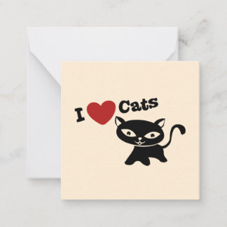 Carte De Correspondance I Love Cat