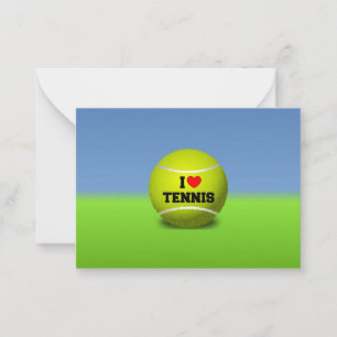 Carte De Correspondance I Love Tennis - design coloré