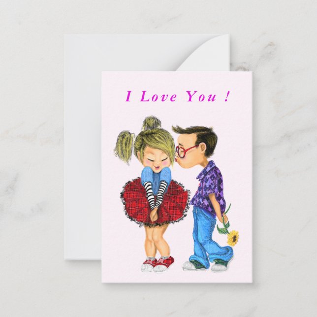 Carte De Correspondance I Love You Card avec Romantic Couple - Love (Devant)