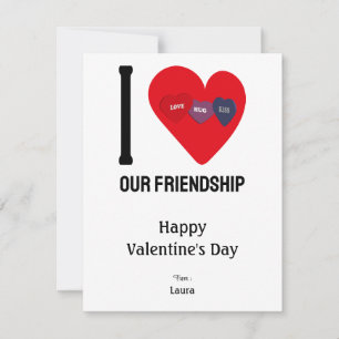 Carte De Correspondance I Love " Your Text " Love, Hug & Kiss