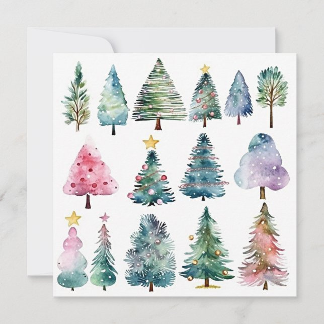 Carte De Correspondance "Icicles scintillants et Evergreens" (Devant)